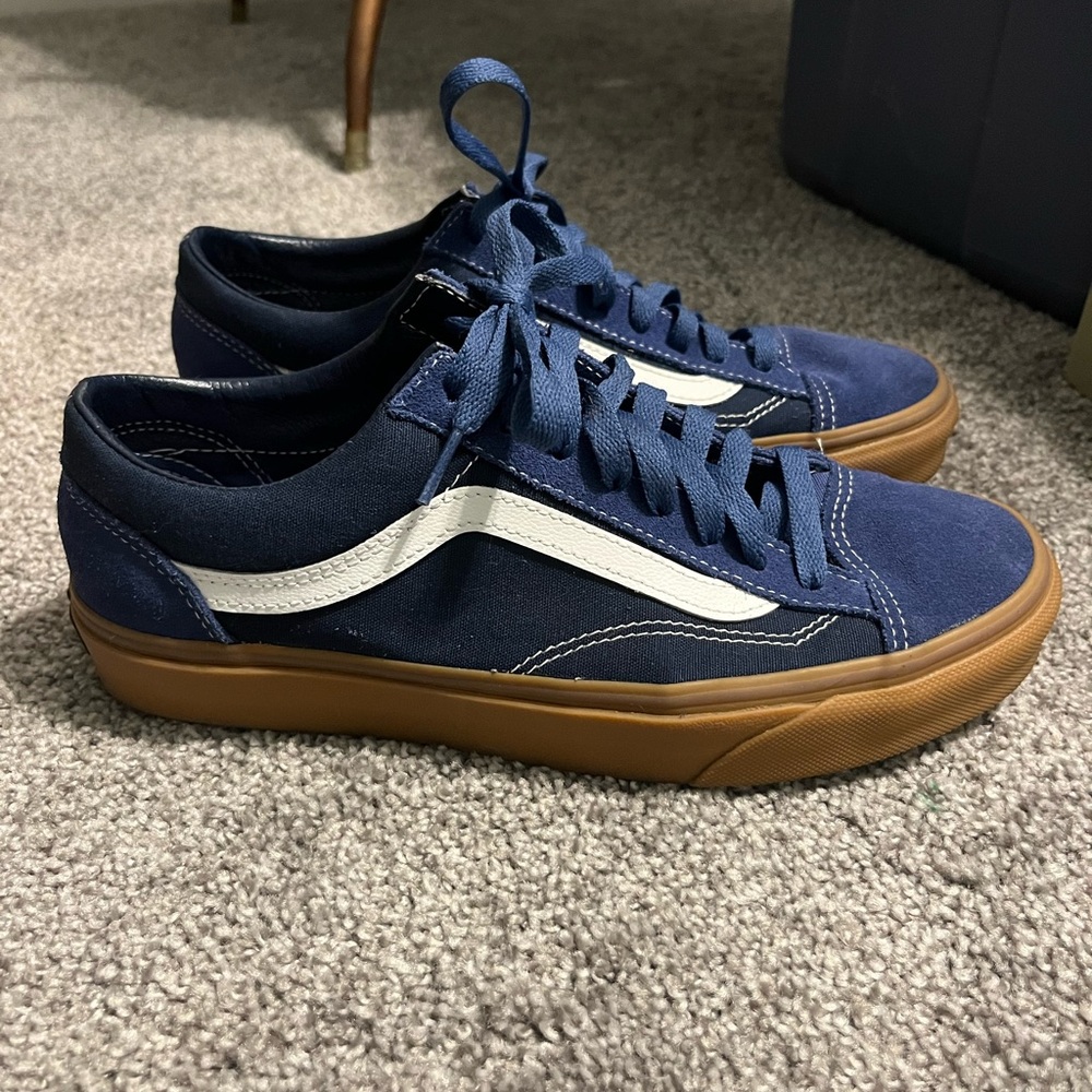 Navy and white Old Skool Vans